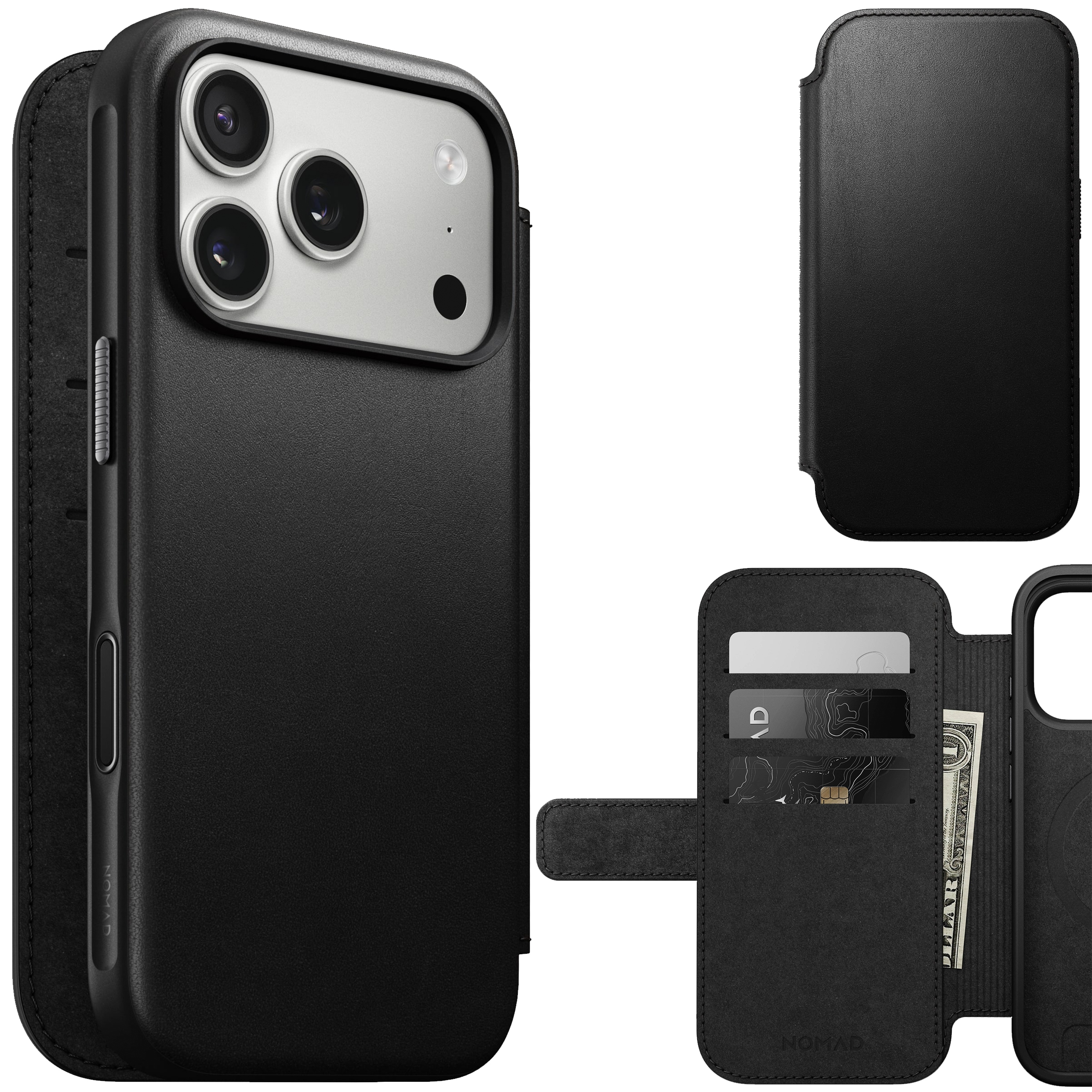 Nomad Modern Leather Folio Case Pouzdro kožené s MagSafe pro iPhone 17 Pro