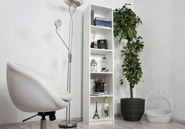 REGAŁ OTWARTY WĄSKI SŁUPEK PÓŁKI NA KSIĄŻKI 40 CM Wysokość mebla 182 cm