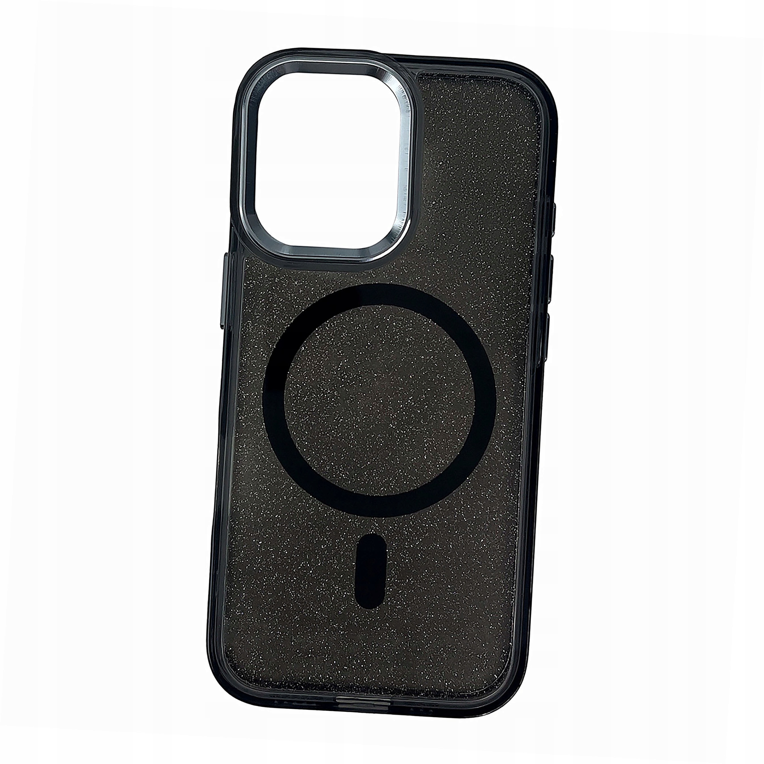 Plecki Etui Glitter Case MagSafe do iPhone 16 czarne z brokatem