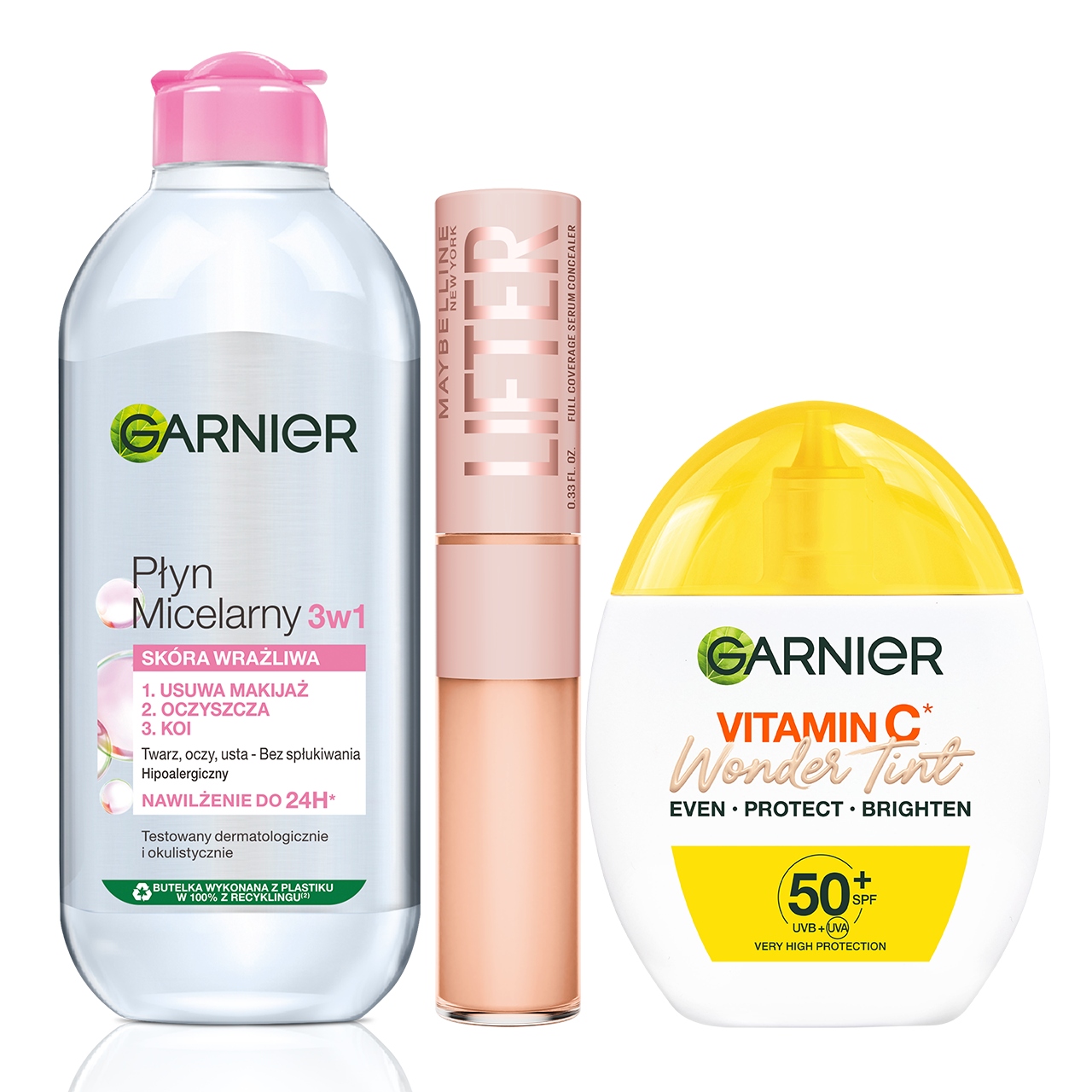 Zestaw Garnier Płyn Micelarny 3w1 Krem z Wit C Korektor Lifter 20