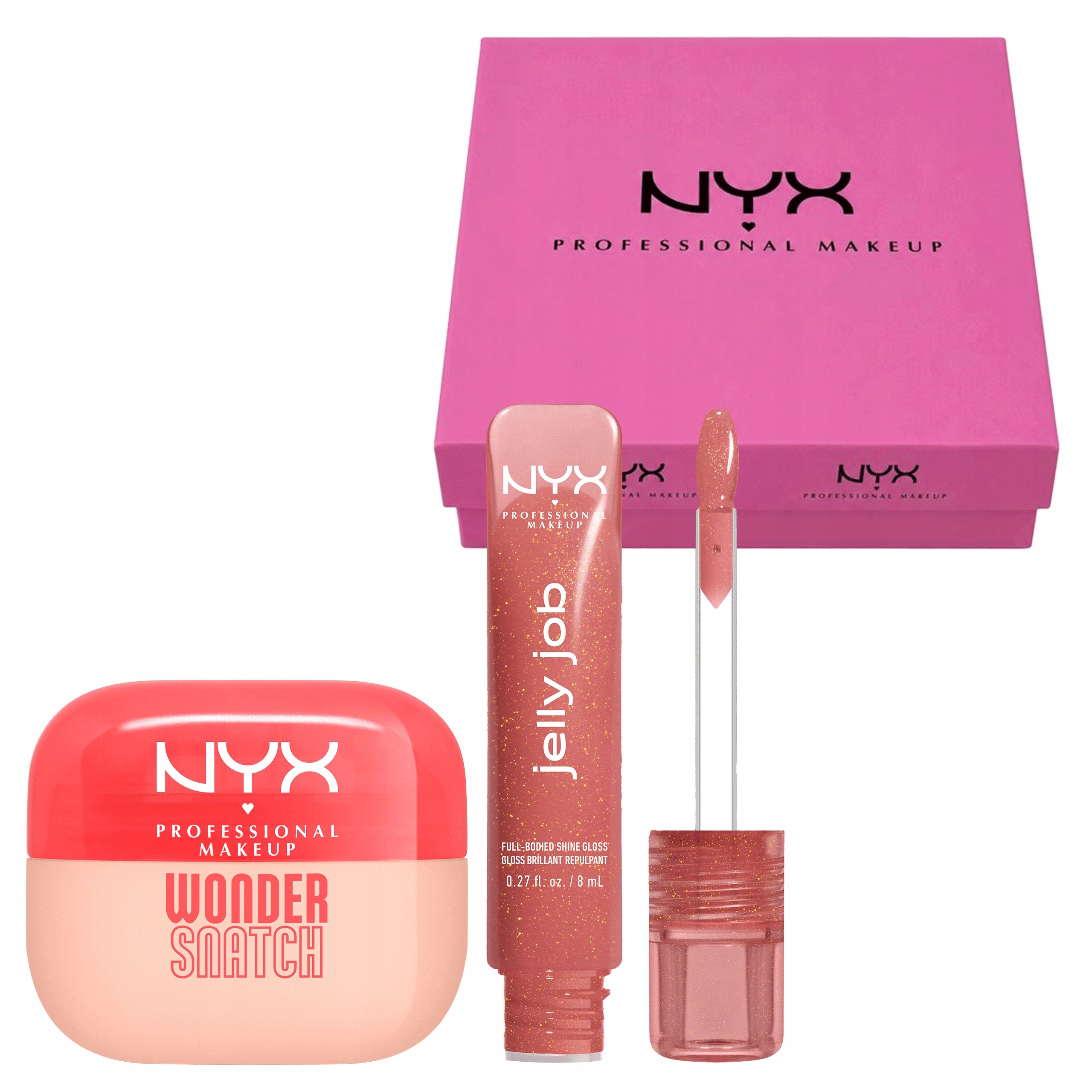 Zestaw Nyx Błyszczyk Jelly Job Puder Sypki Wonder Snatch Apricot Attitude