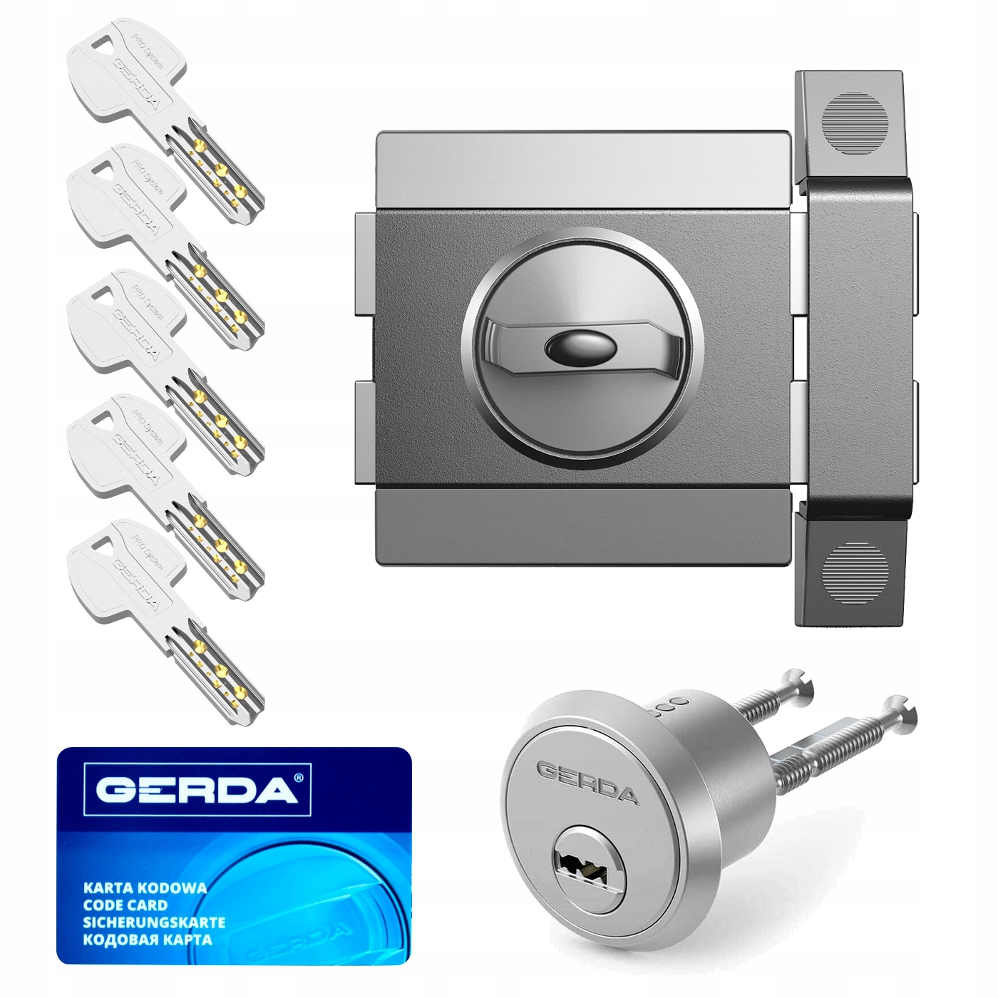 Zamek nawierzchniowy z serii Gerda Tytan Zx 1000 uniwersalny, grafitowy