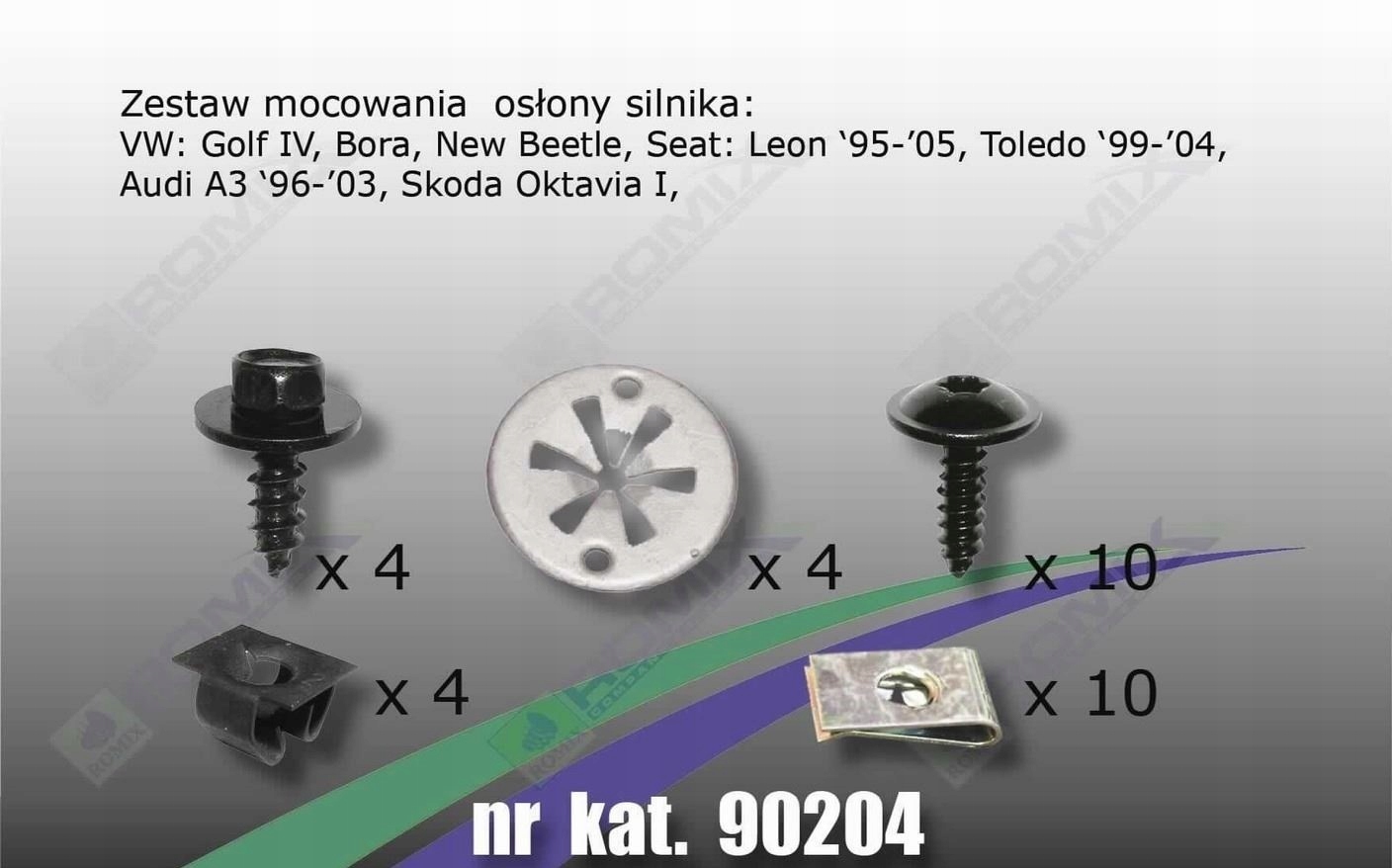 zestaw mocowań osłon pod silnik SEAT TOLEDO II 2 Typ samochodu Samochody osobowe