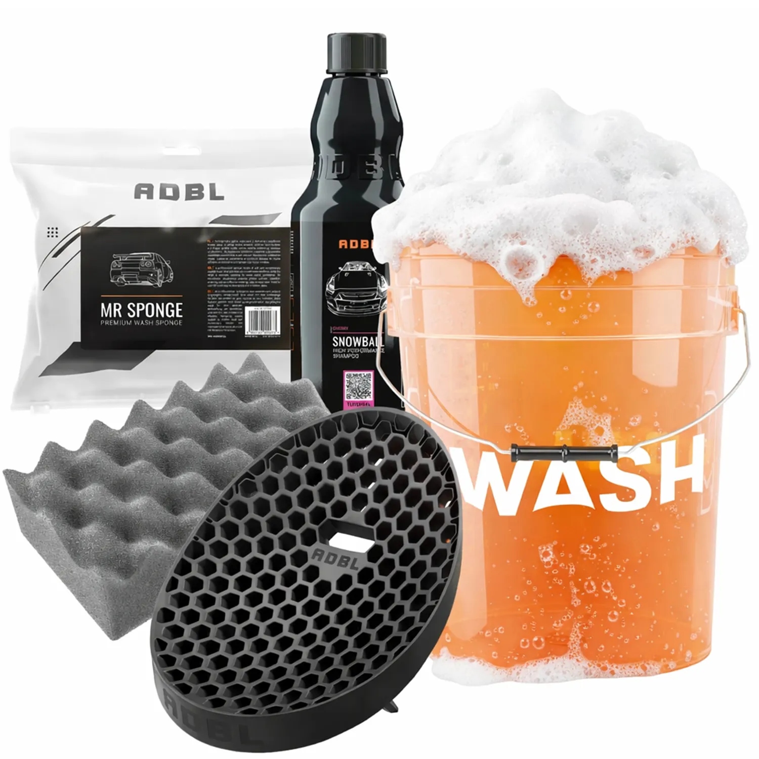 Adbl Hotová sada na mytí auta Kbelík Separátor Houbička Šampon