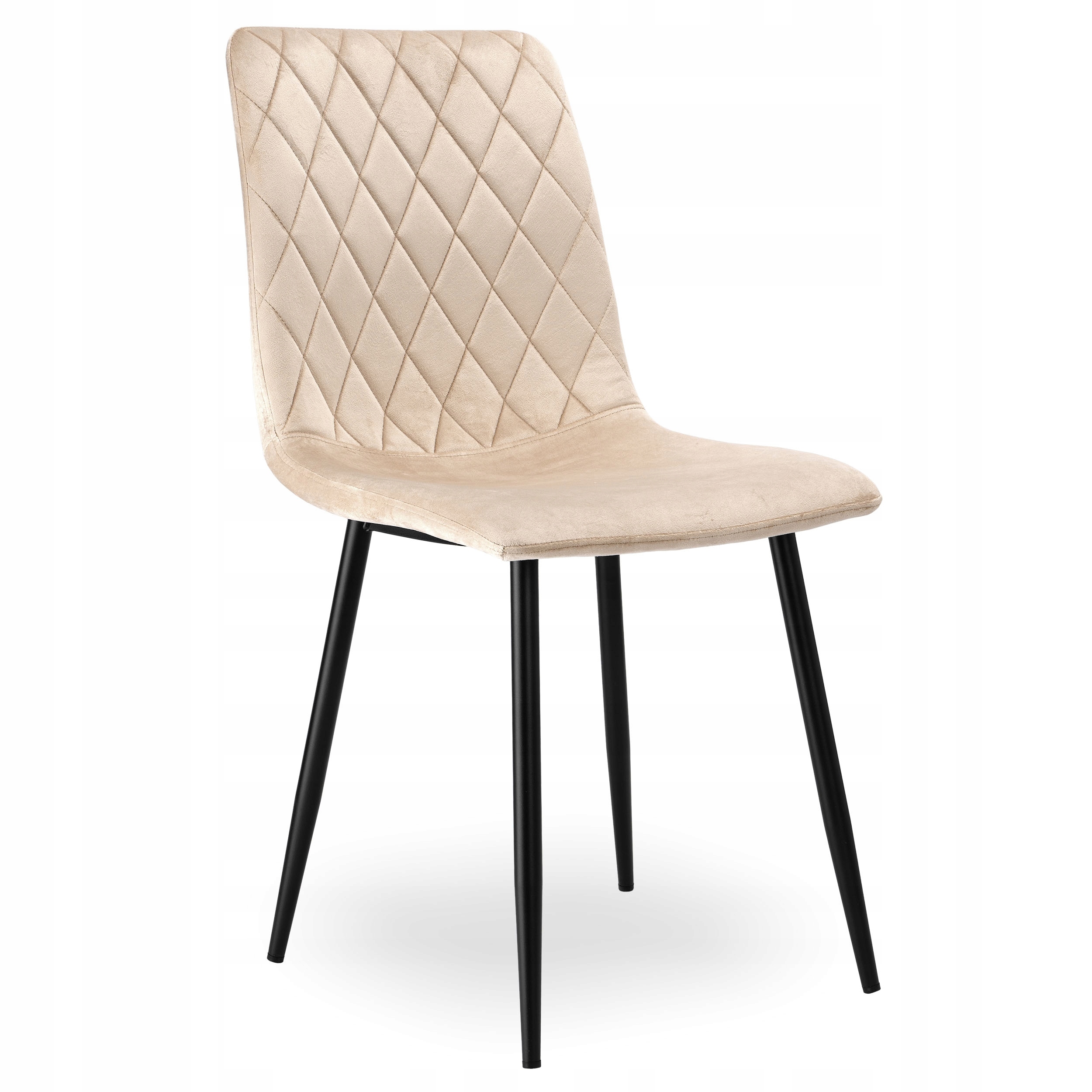 Velurové Křeslo S Prošívanými Sametovými Kovovými Nohami Do Kuchyně Obývacího Pokoje, Béžová Barva