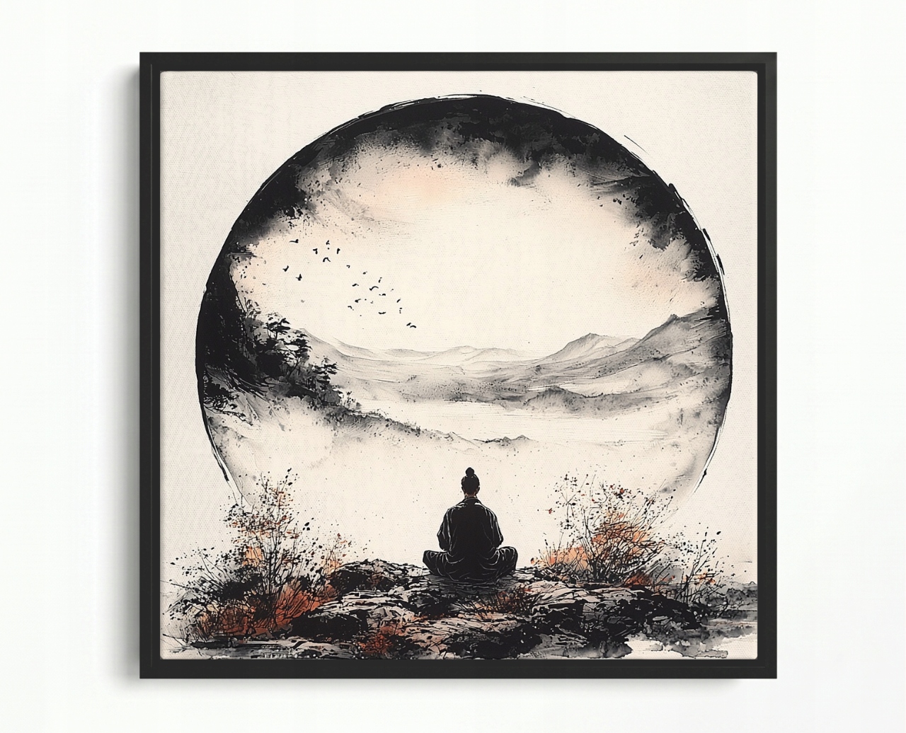 Obraz Rama American Box Mnich Meditácia Harmonia Zen Orient Japonsko 60x60