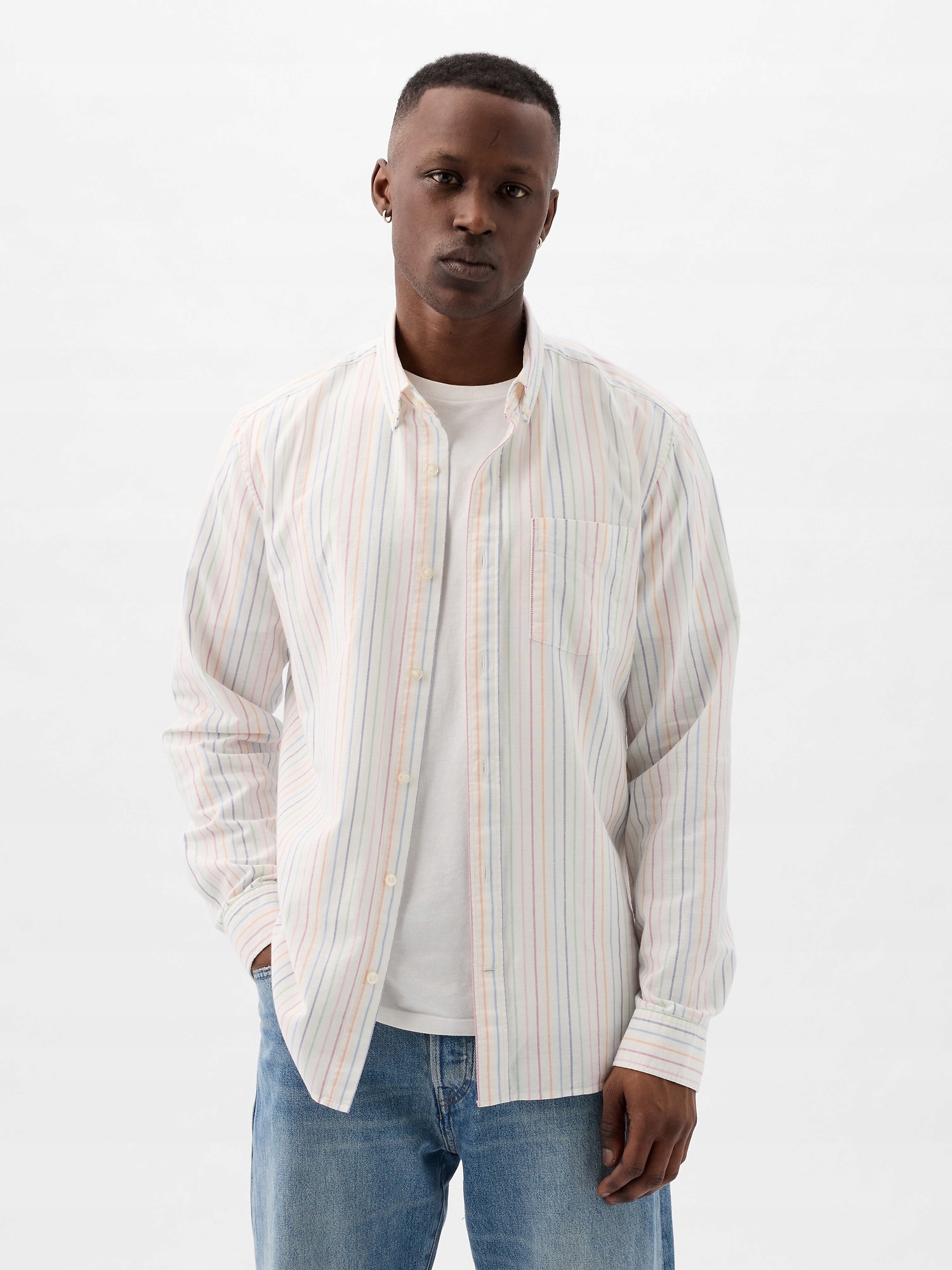 Gap Košile classic oxford standard bílá