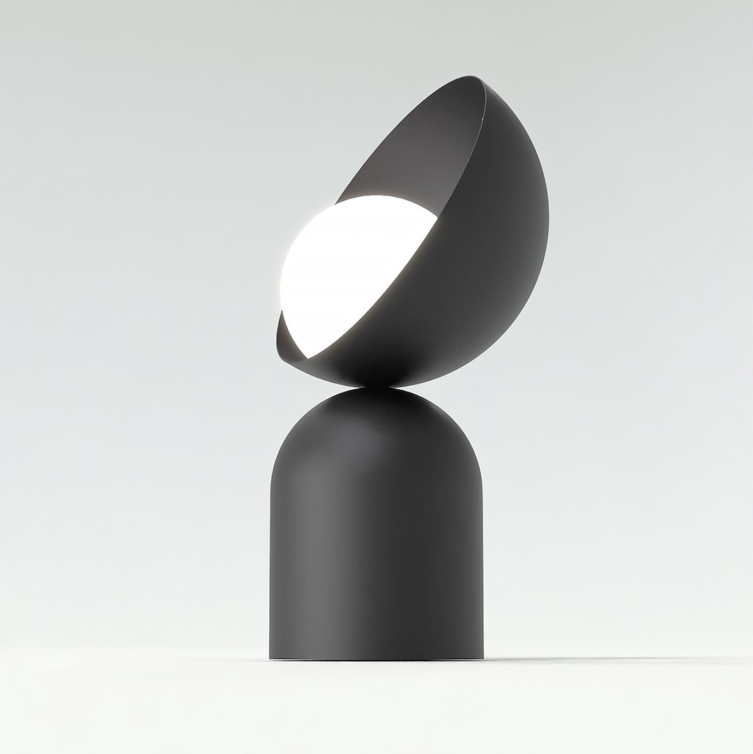 Minimalistická stolová lampa Boto LN1 čierna škandinávska