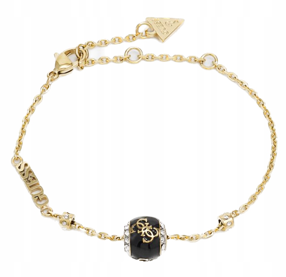 Dámský zlatý náramek Guess s ozdobným krystalem velikost S