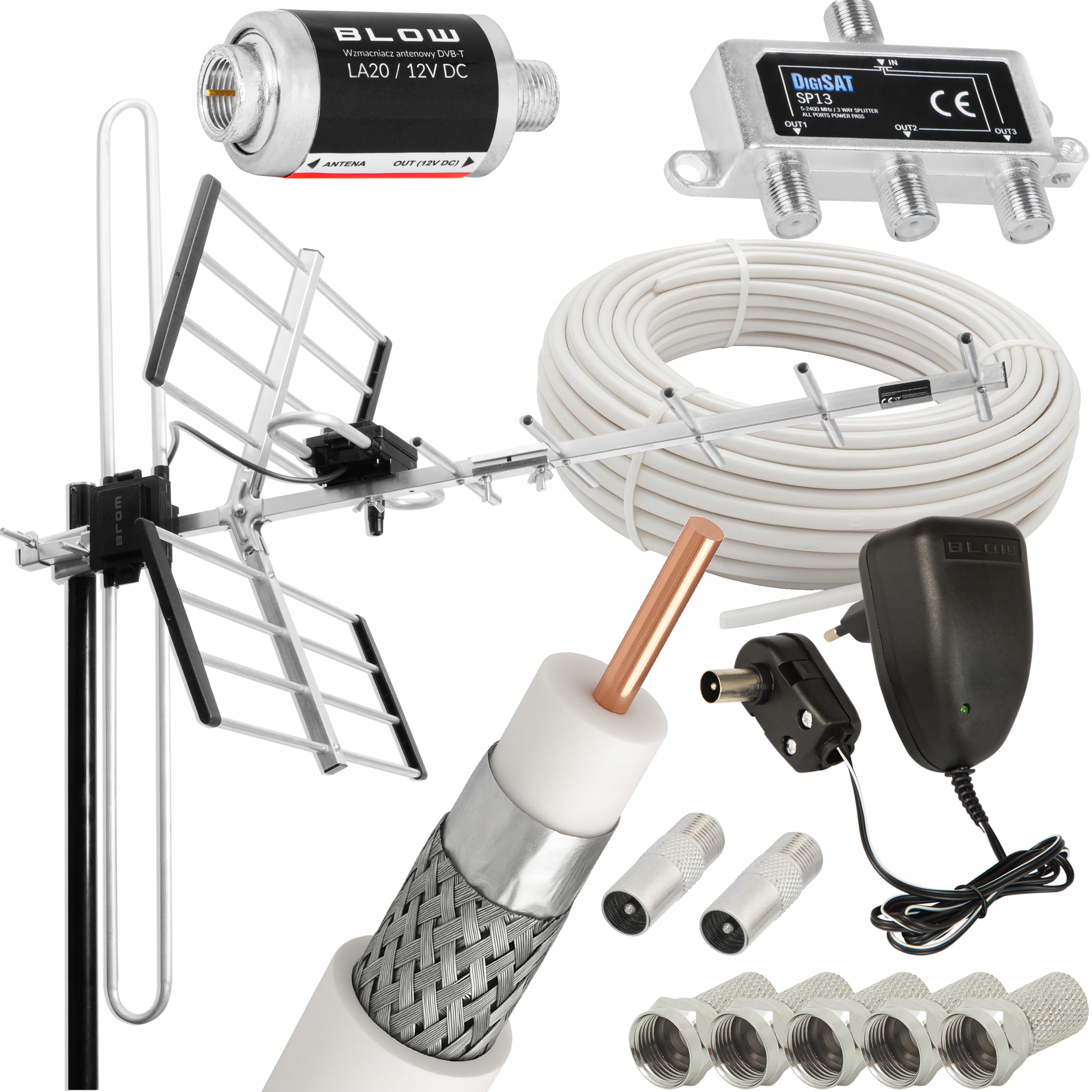 Směrová Anténa Pozemní Televize DVB-T2 Mux Combo 4TV 4K Lte Do 200 km