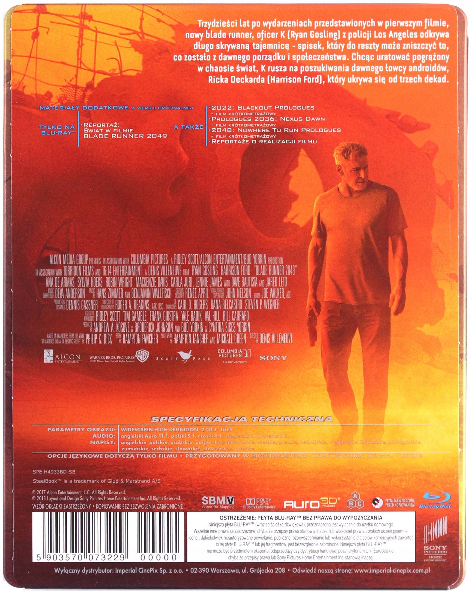 BLADE RUNNER 2049 (STEELBOOK) (BLU-RAY) Stan opakowania oryginalne