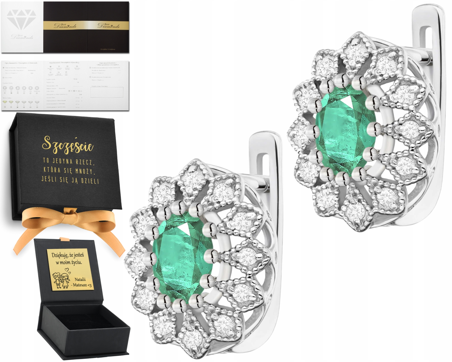 Náušnice Se Smaragdem