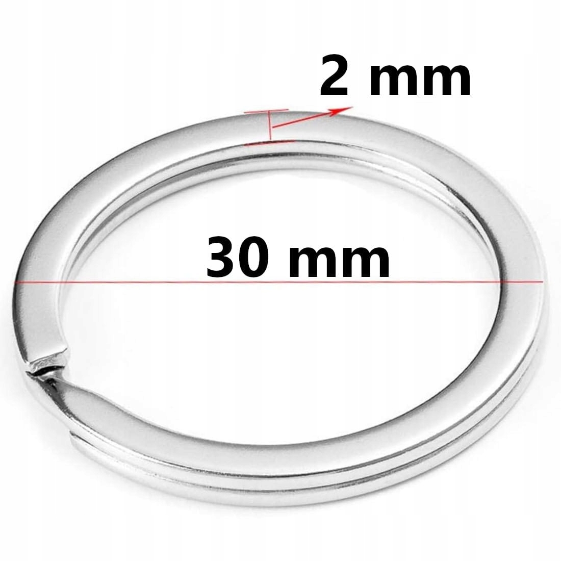 Brelok, breloczek, kółko, pierścień do kluczy płaski 30mm / 10 szt. Marka bez marki