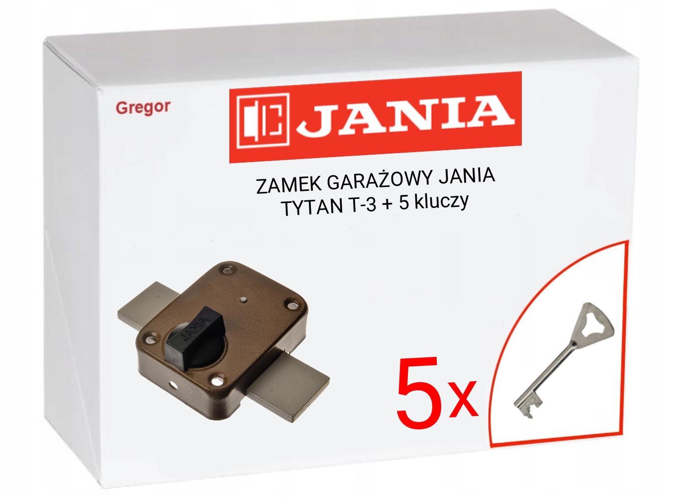 

Zamek Garażowy Zasuwa Jania Tytan T-3 5 Kluczy