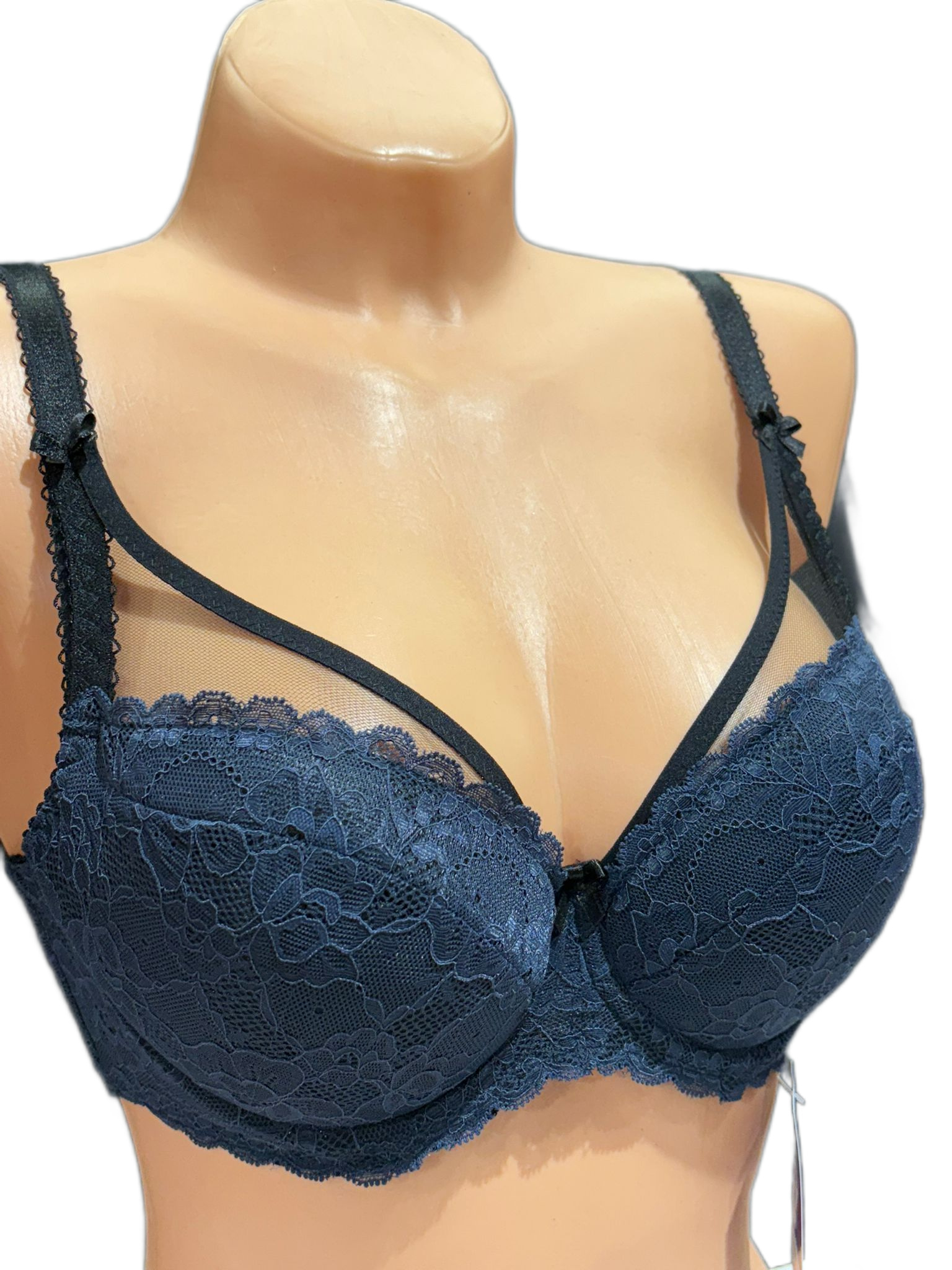 One Lingerie Podprsenka Vyztužená Push-up Elena Jeans Tmavě Modrá 75D