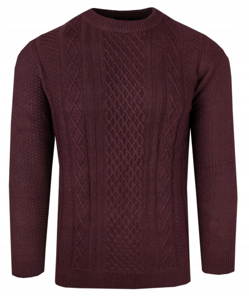 Pánský svetr z bavlněného úpletu (Knit) Adriano Guinari Bordový XXL