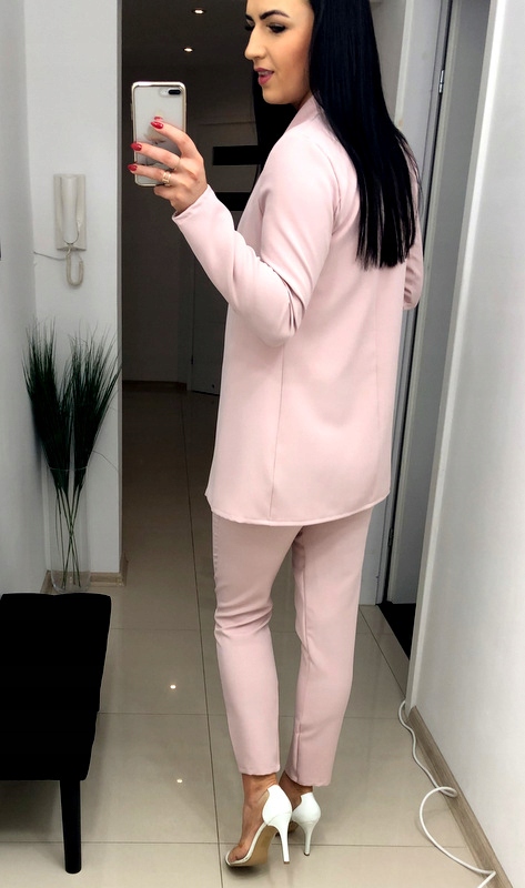 Damski Garnitur Garnitury Damskie Różowy Elegancki na Komunię Chrzciny XS Materiał dominujący inny
