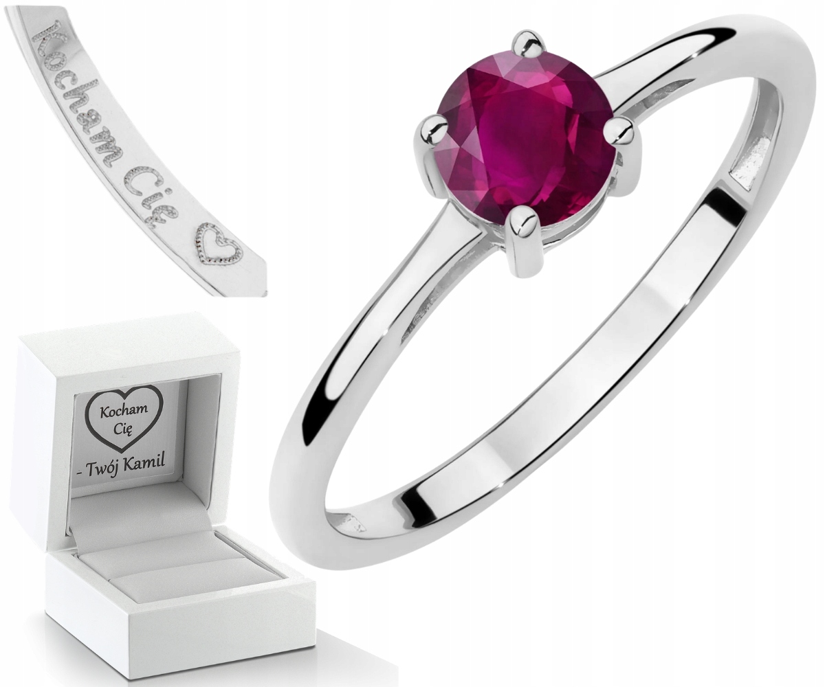 Bílé Zlato Prstýnek S Rodolitem Zlato 585 Dárek Gravírování