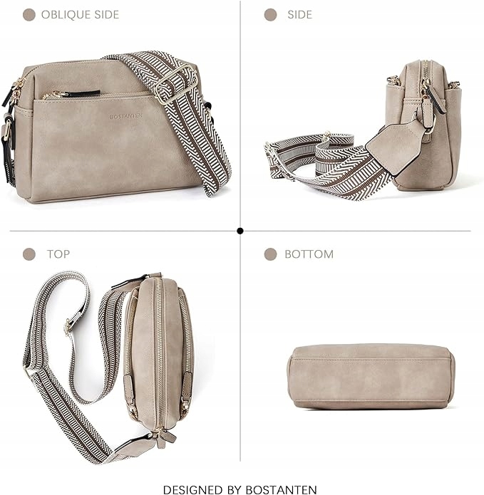 Bostanten torebka listonoszka skóra ekologiczna kolor beżowy Model B-01