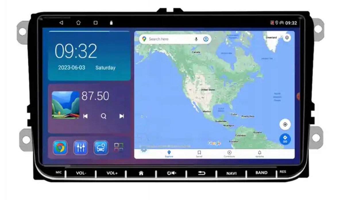 Radio Samochodowe 2 DIN Android Volkswagen Skoda Seat CarPlay/Android Auto Radio informacja RDS pasmo AM pasmo FM