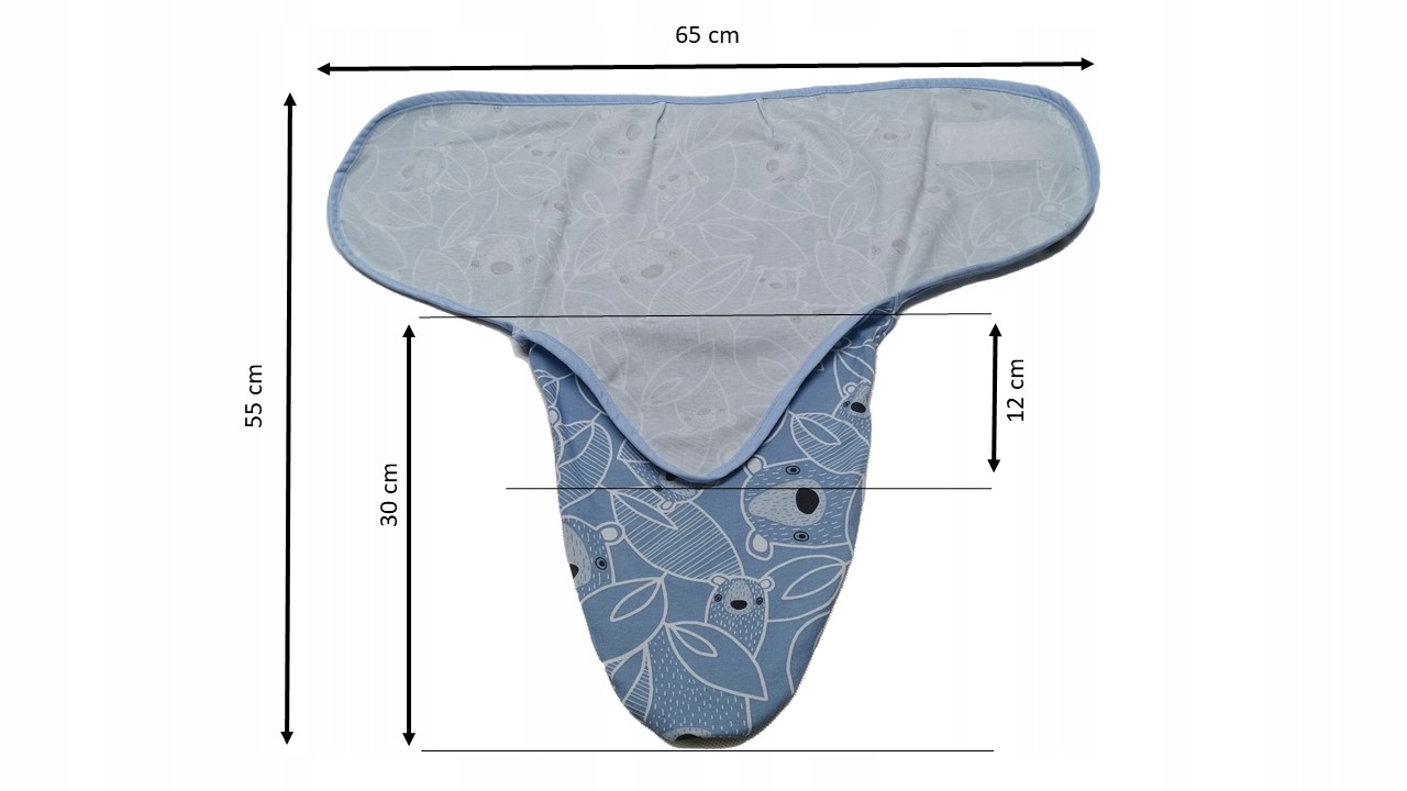 REGULOWANY na rzepy KOKON WRAP OTULACZ niemowlęcy Kolor dominujący odcienie niebieskiego
