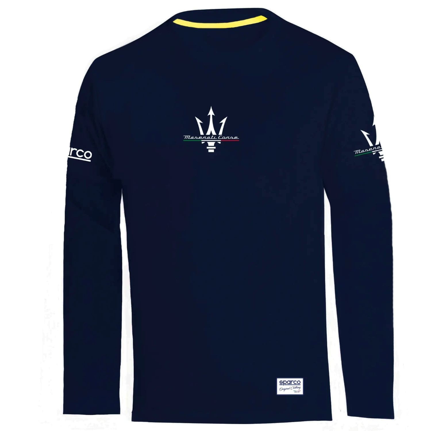 Tričko s dlouhým rukávem Maserati Corse Sparco je tmavě modré