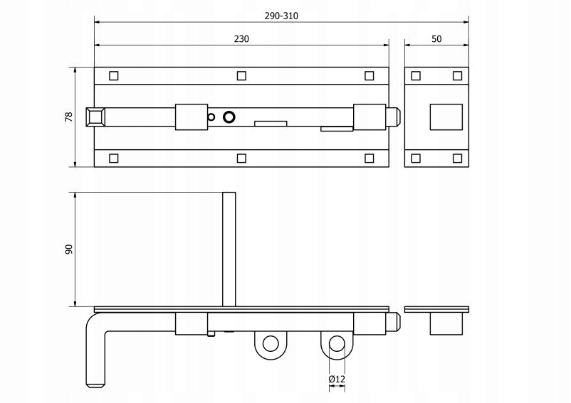 ZASUWA GARAŻOWA DWUSTRONNA DO DRZWI GARAŻU JAKOŚĆ! Marka Km Express