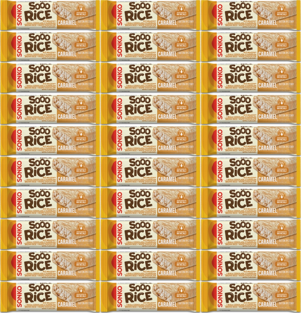 Sonko Baton Ryżowy Czekolada Biała Karmel 16g x54