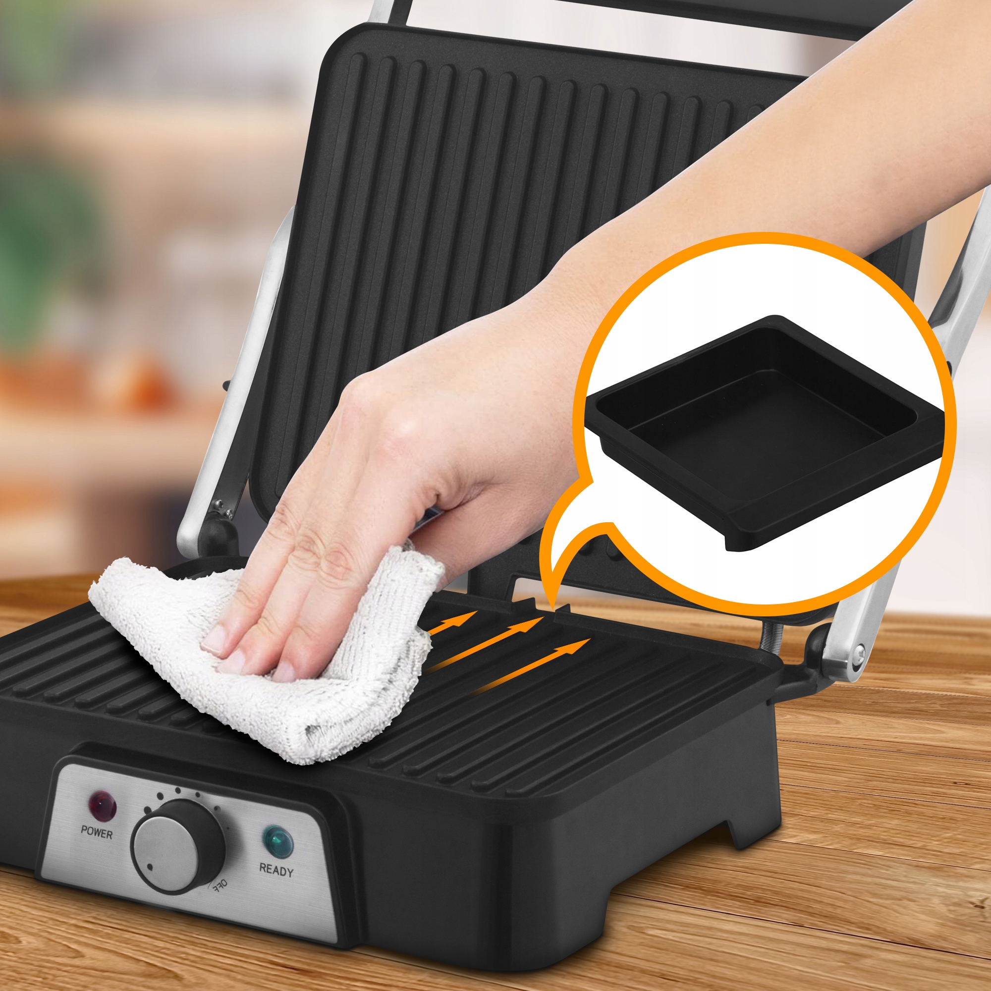 GRILL OPIEKACZ ELEKTRYCZNY 2000W ROZKŁADANY z regulacją temperatury Smart L Model EX.36884