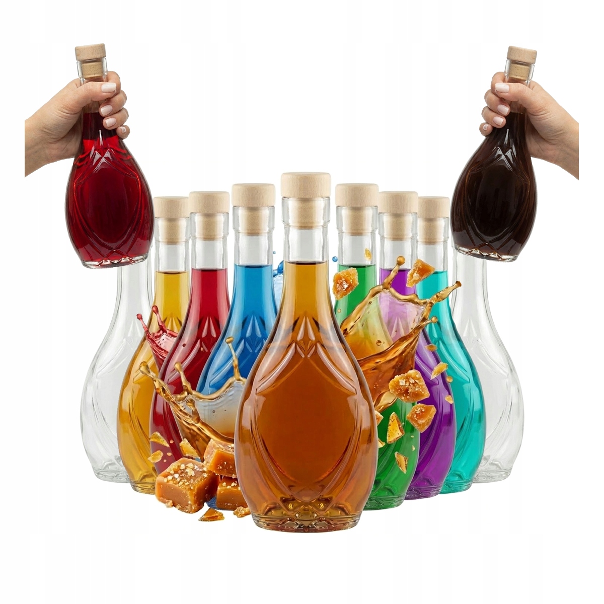 50 x Sklenené fľaše Icona 250 ml Fľaša Irys na tinktúry Pitný med Víno