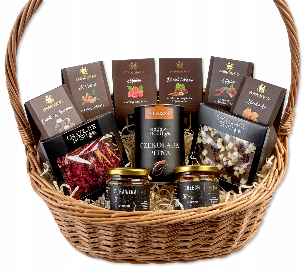 Kosz prezentowy zestaw słodyczy bakalii czekolad podziękowania duży