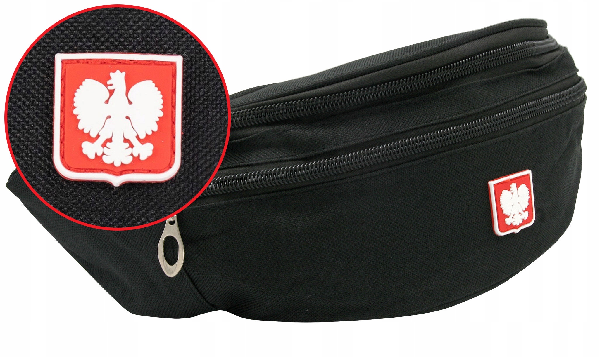 

Materiałowa saszetka nerka męska biodrowa suwak