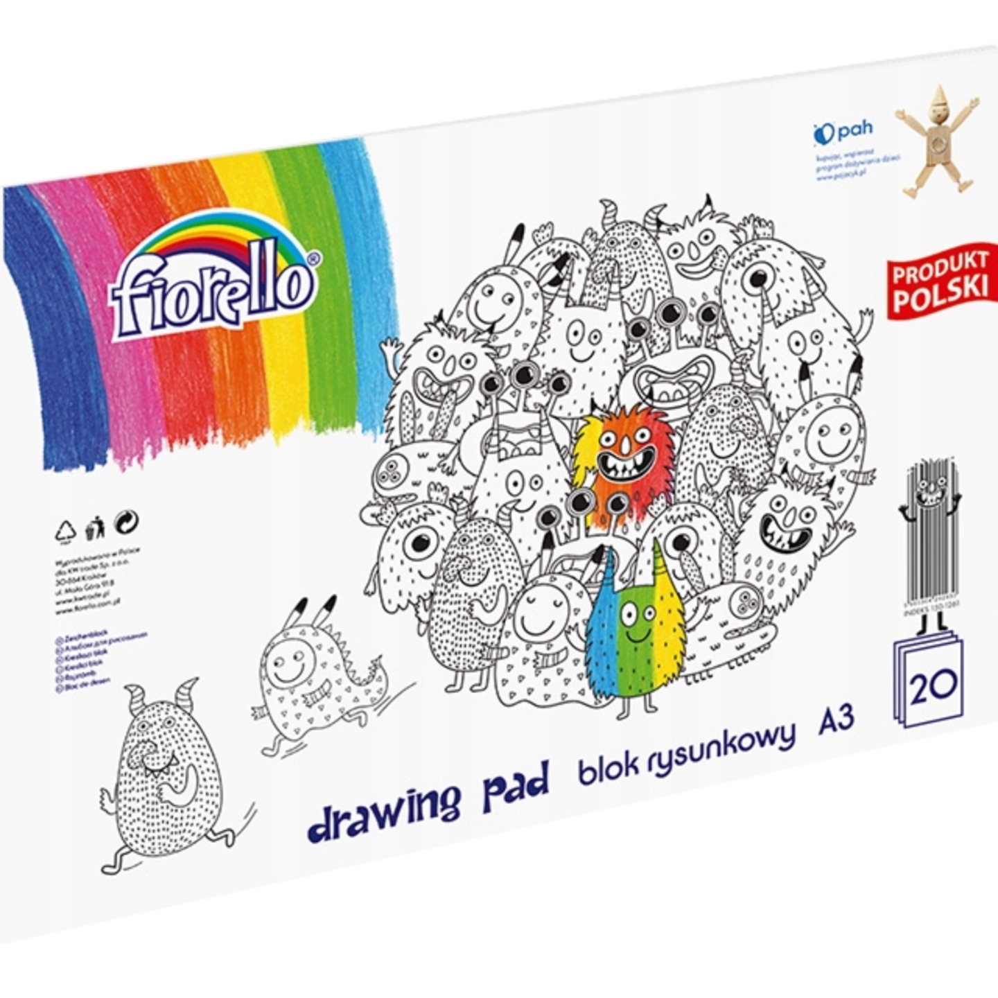 Zestaw Bloków rysunkowych A4 A3 Biały i Kolor 5szt Kod producenta 150-1241