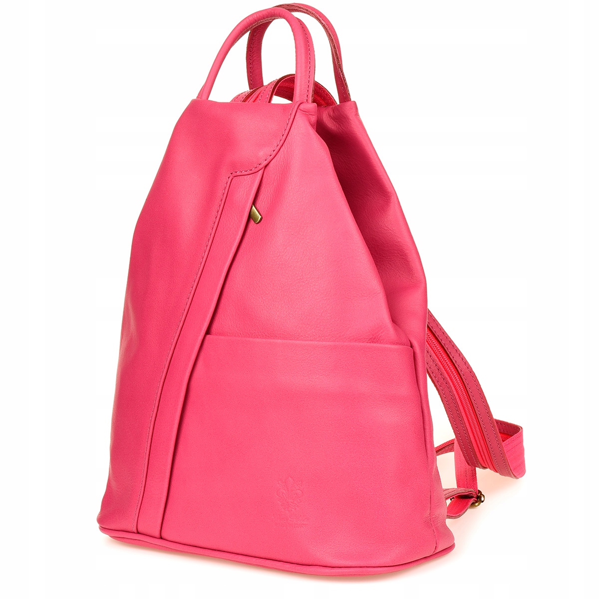 Velký batoh dámský prostorný batoh Vera Pelle městský, krásný, fuchsiově růžový