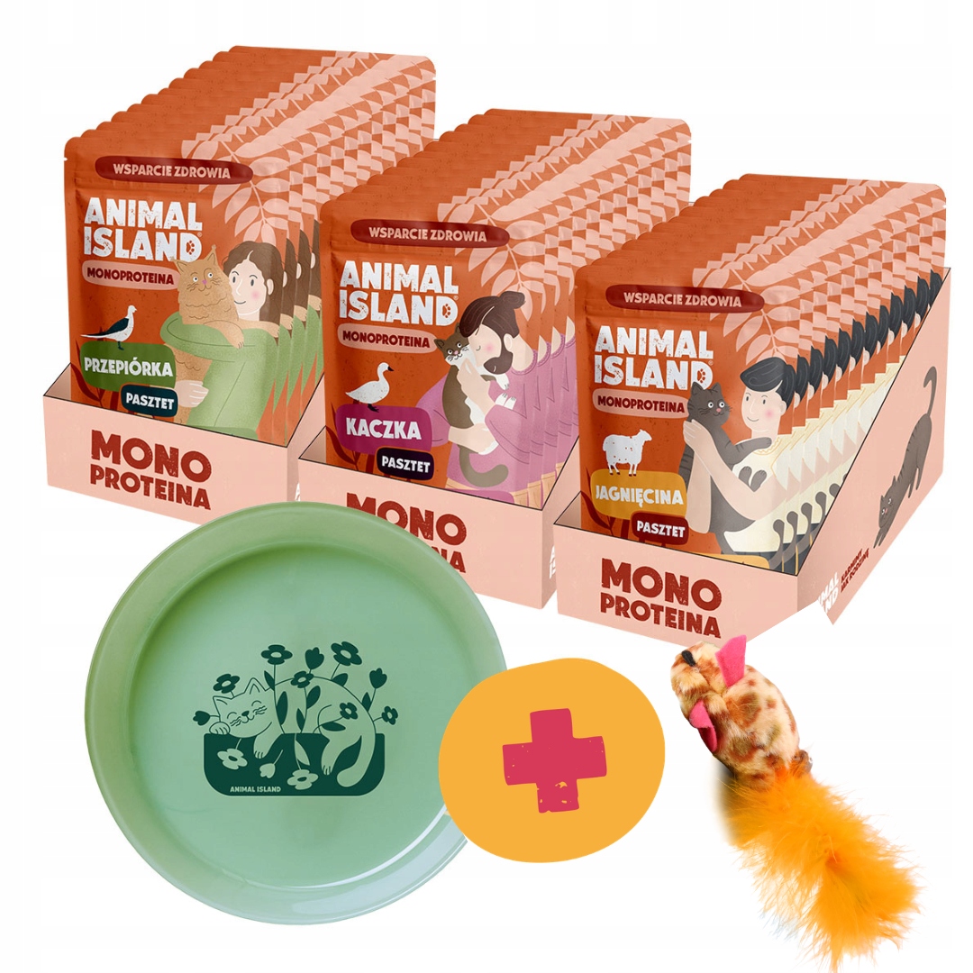Animal Island Karma Mokra dla Kota Monoproteina-zestaw 30x100G-Mix+GRATISY