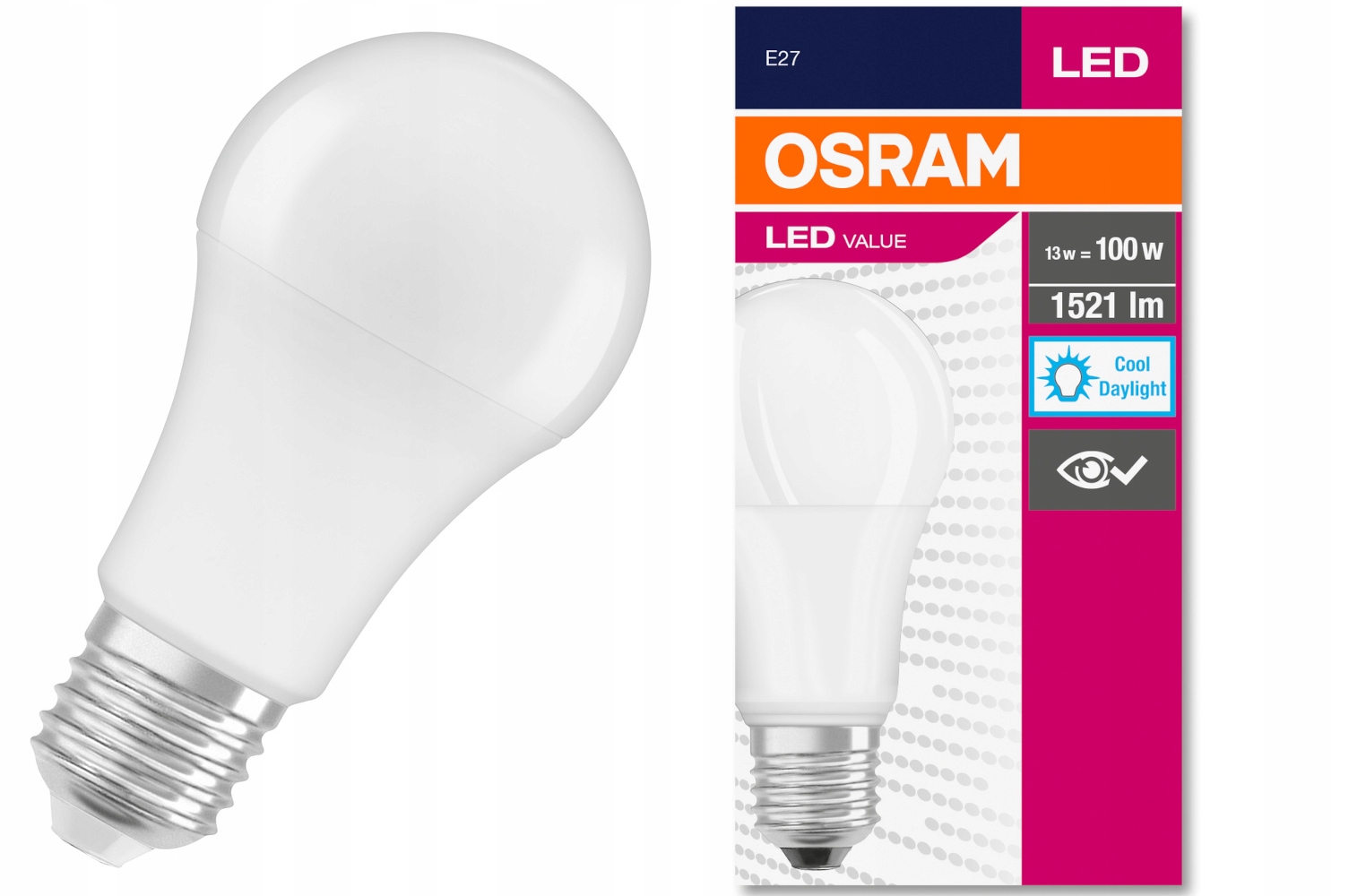 

Osram Żarówka Led E27 13W 100W 6500K 1521lm