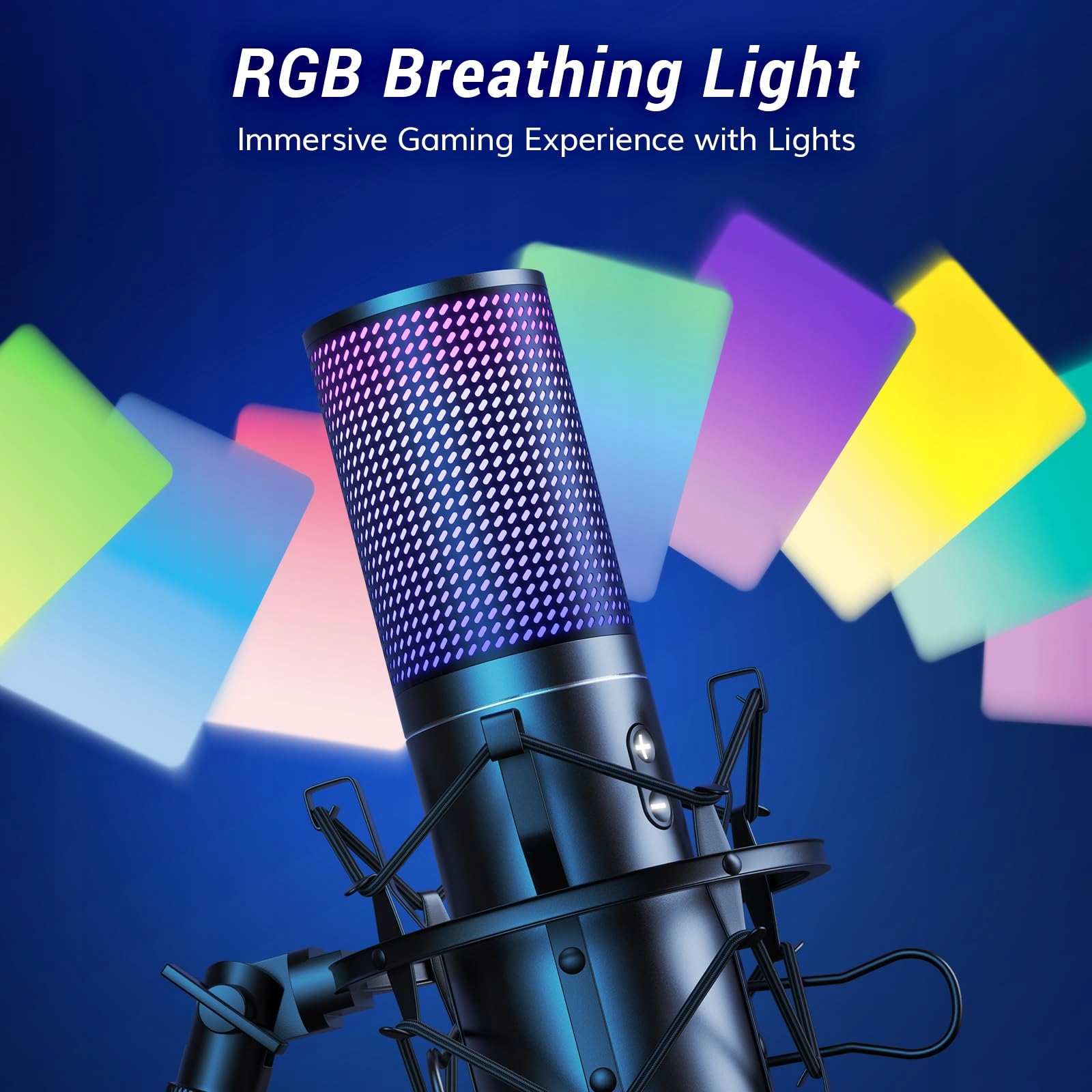 TONOR RGB USB Mikrofon Gaming PC Podcast Mikrofon z Boom Arm do Streamingu — miniatura 3