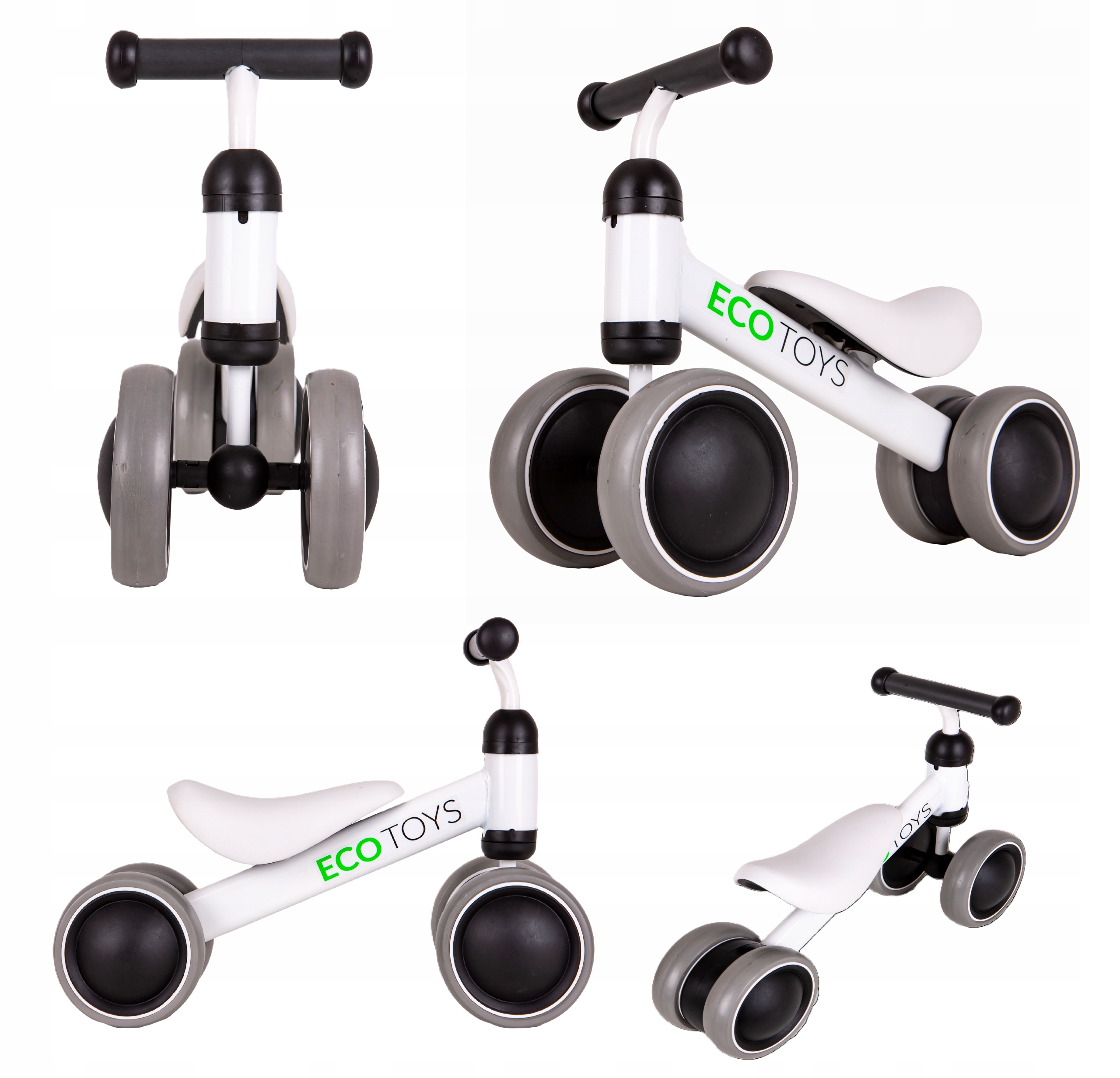 Mini Rowerek Biegowy Dla Dzieci Treningowy Ergonomiczne Uchwyty Biały