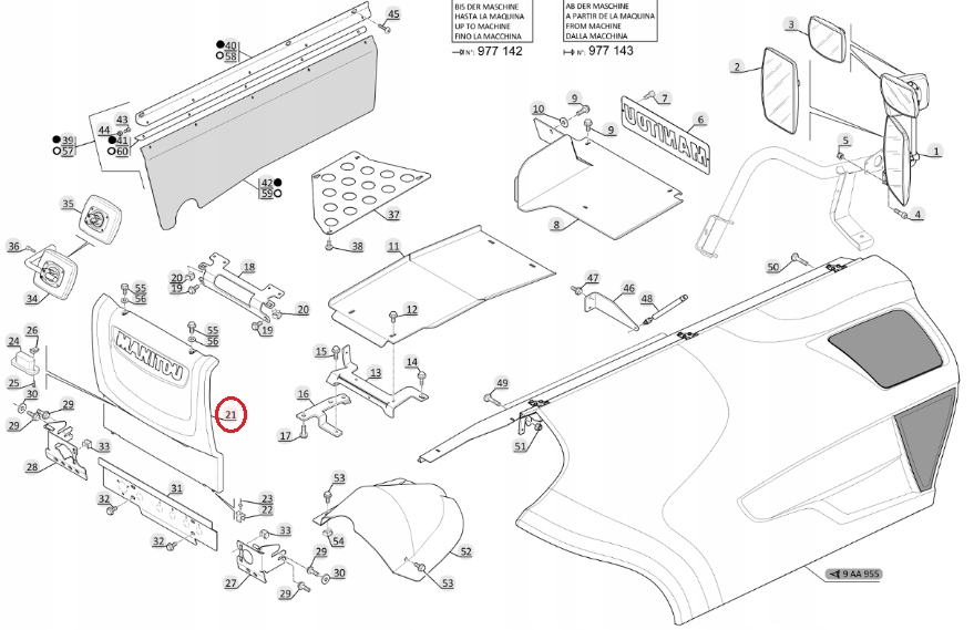 OBUDOWA RAMIE TYL MANITOU MLT X MT MLT 283788 Machine brand Other