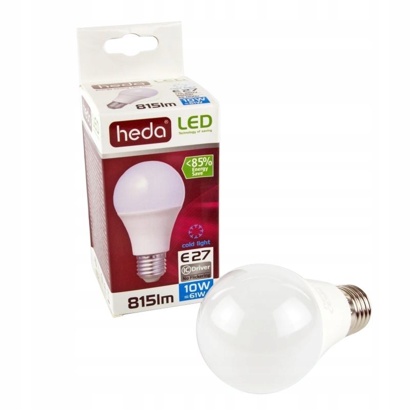 

Żarówka Led A60 E27 10W HD111 Zimna Heda