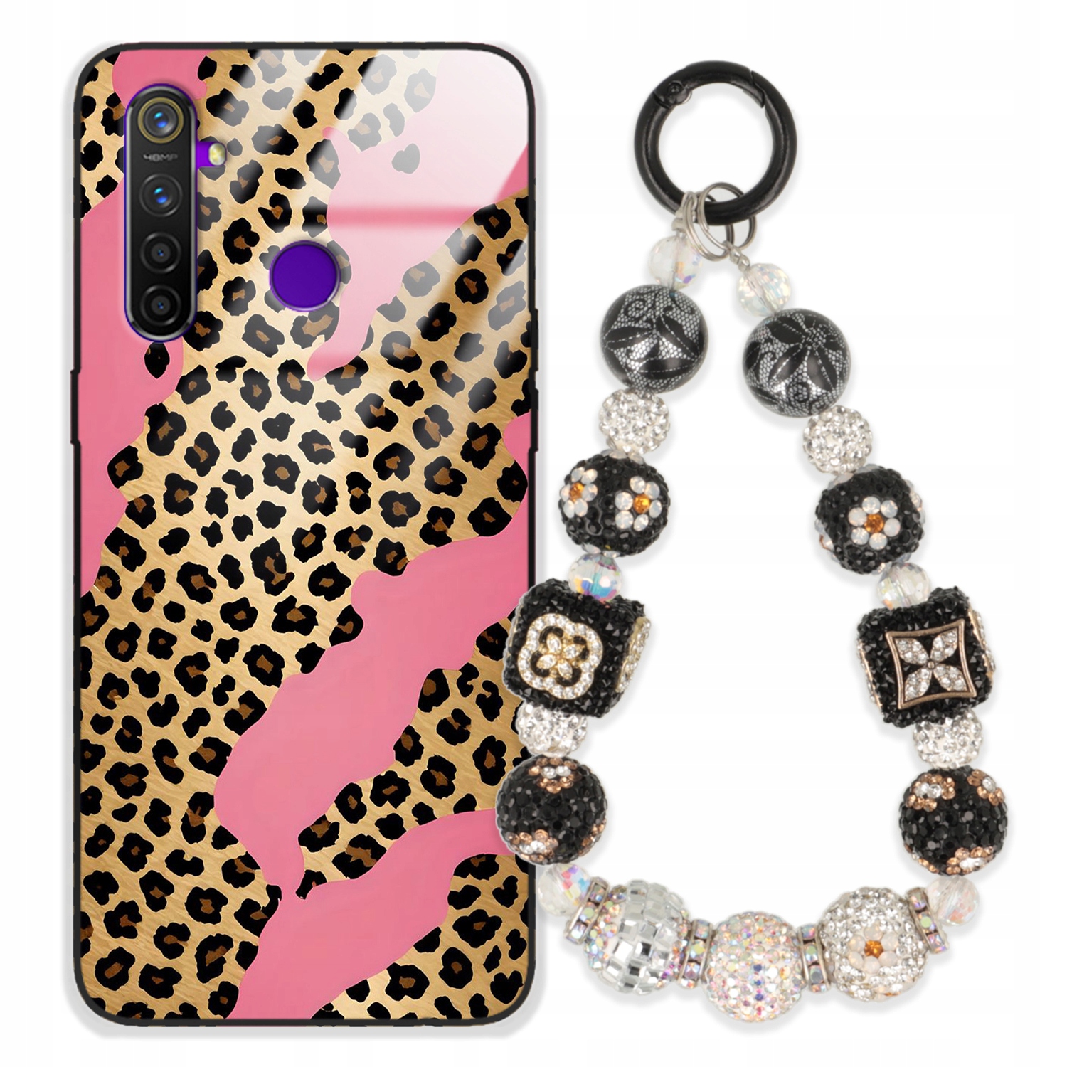 Puzdro Pre Realme 5 Pro Glass Kľúčenka Elegantné Prémiový Dizajn Puzdra