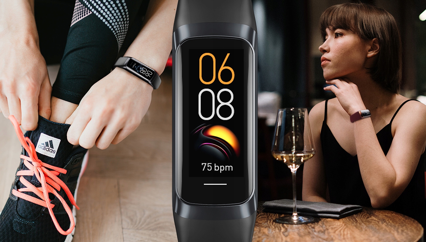 Smartwatch SMARTBAND Rubicon RNCF05 czarny Transmisja danych brak