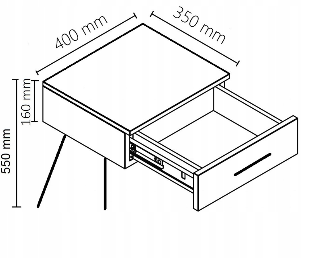 Szafka nocna Julia na nóżkach LOFT 1 pudrowy różow Marka inna