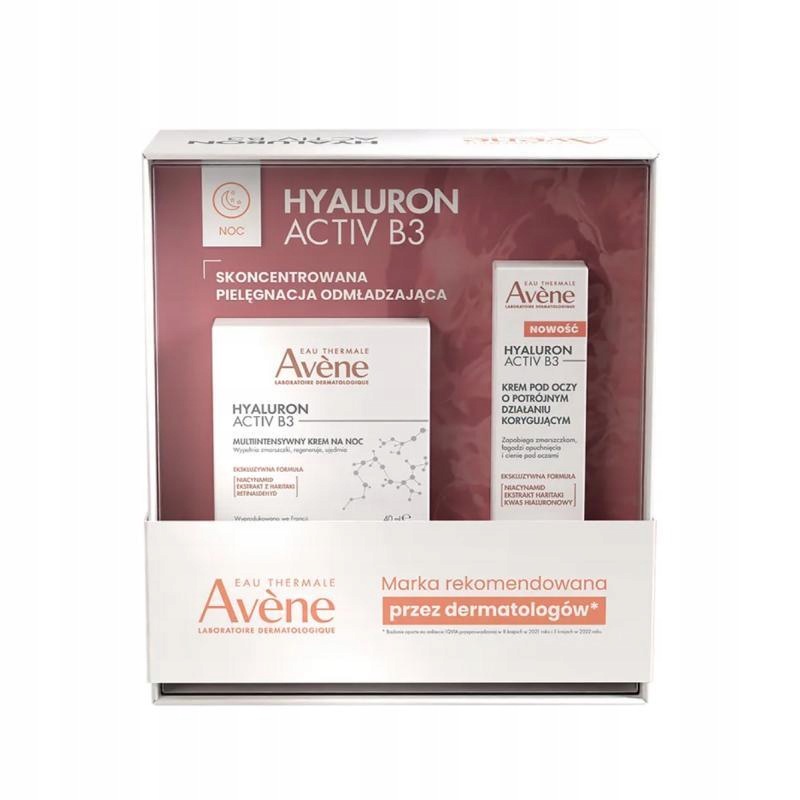 Zestaw Avene Hyaluron Activ B3 na noc, multi intensywny krem na noc, 40 ml