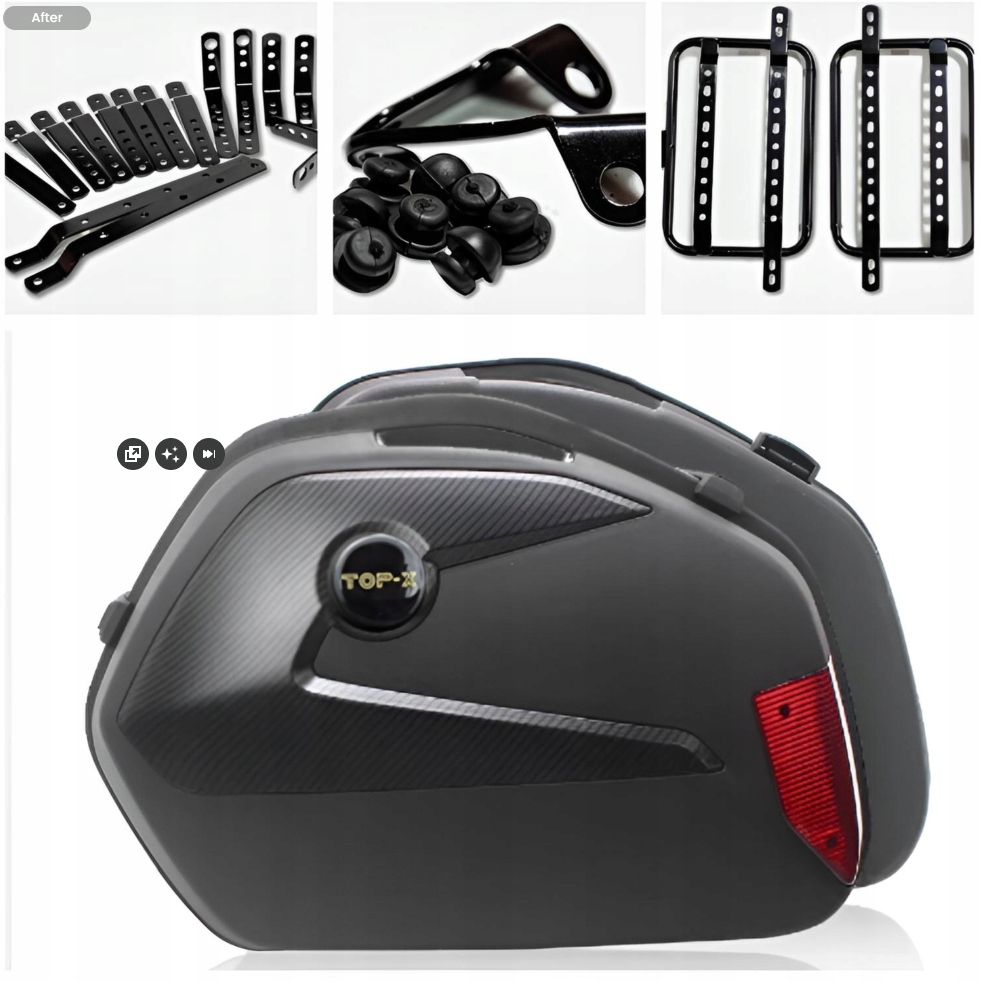 Boční kufry Komplet Odnímatelné motocyklové univerzální Rošty 23L komplet