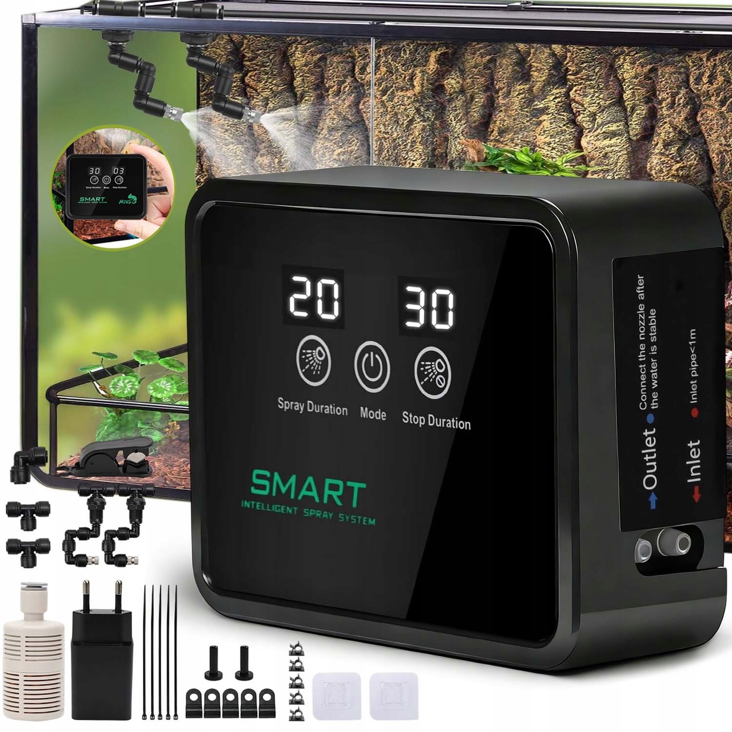 Levně Systém Kropení Terária Mini Rain Pro Obojživelníky, Přenosný, Nastavitelný