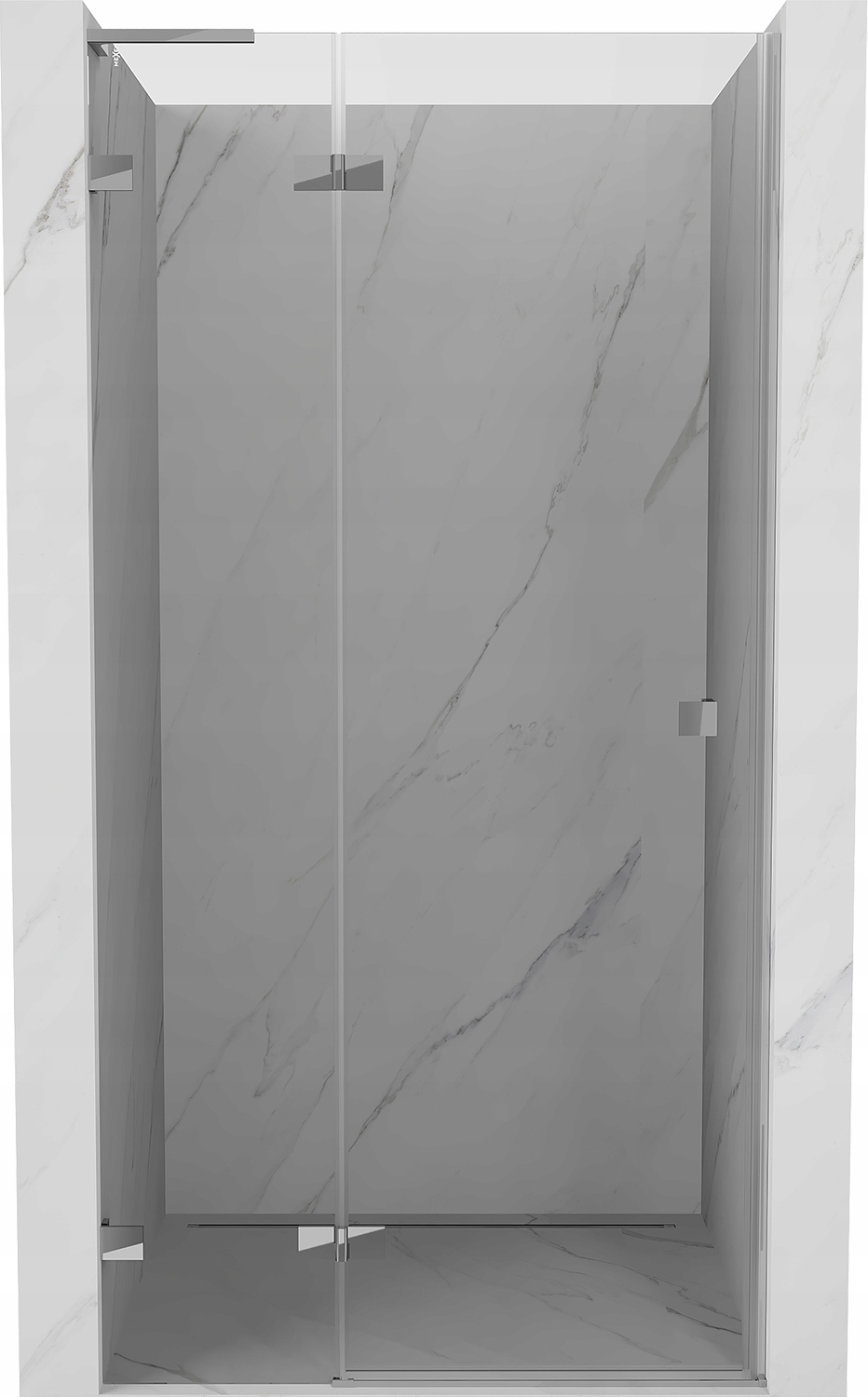 Mexen Lunar L Sprchové dveře 85 cm, levé, otočné, chrom/transparent