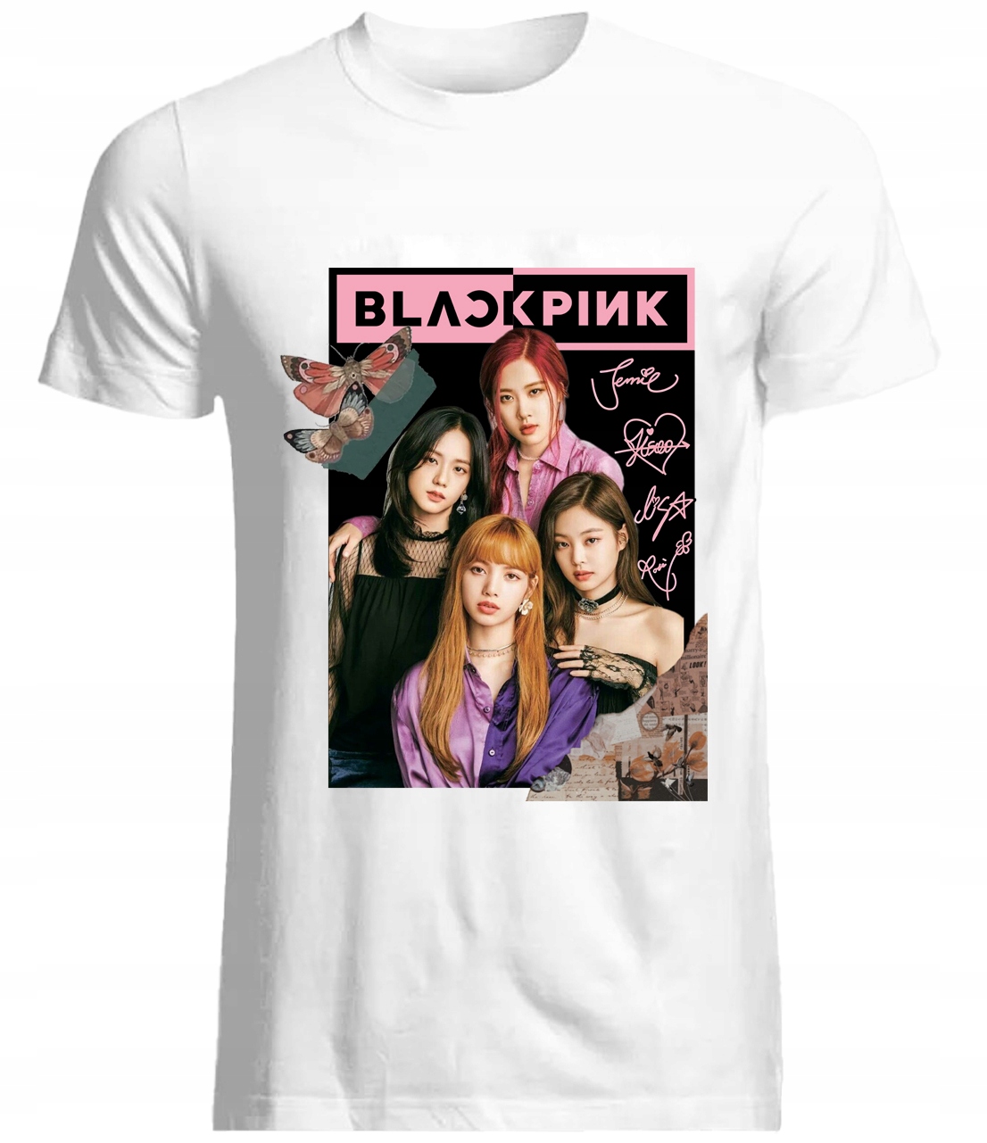 Koszulka K-pop Blackpink Grupa Biały 100% Bawełna Wysokiej Jakości 3XL
