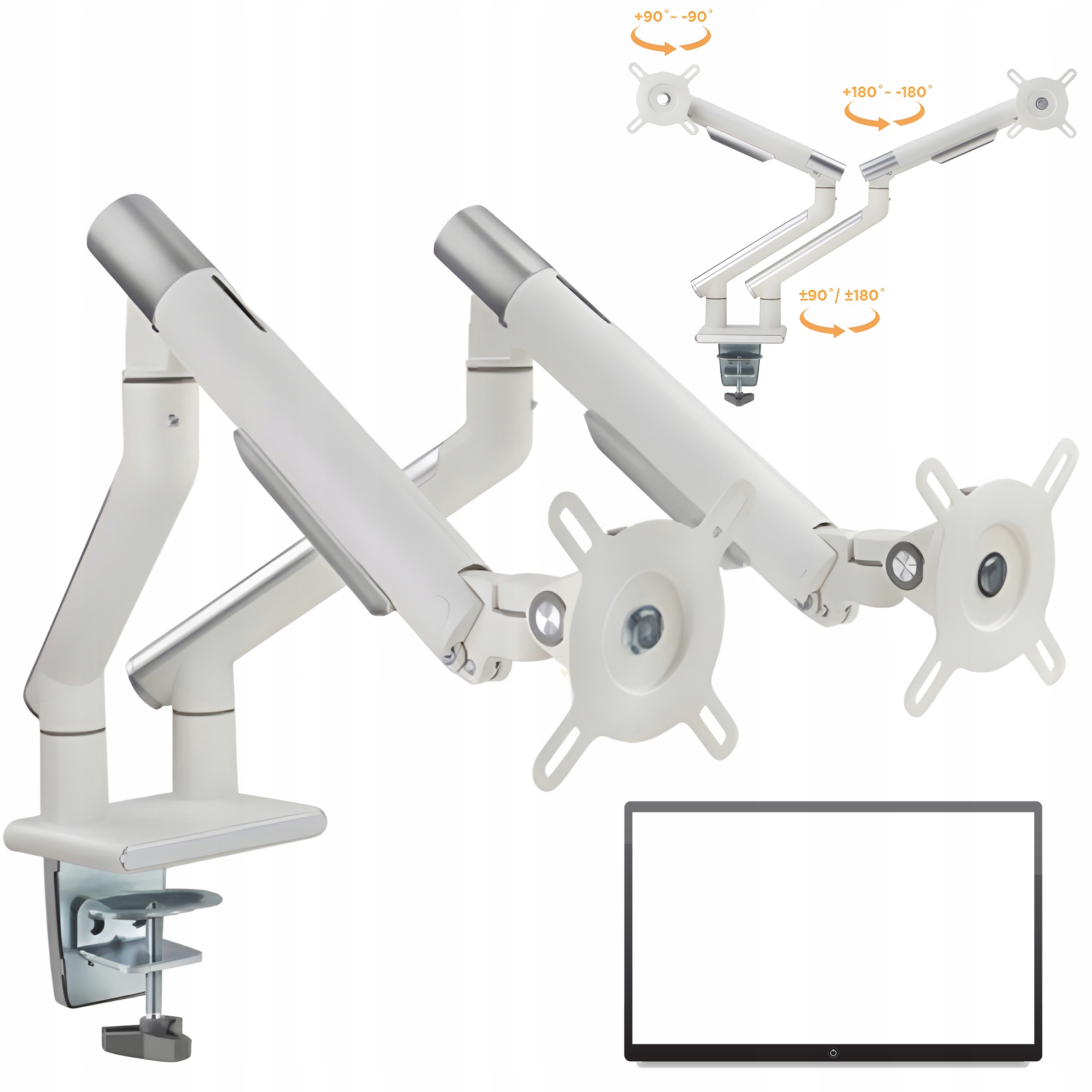 Stojan na dva monitory 17-32 palcov nastaviteľný mechanickou pružinou Vesa