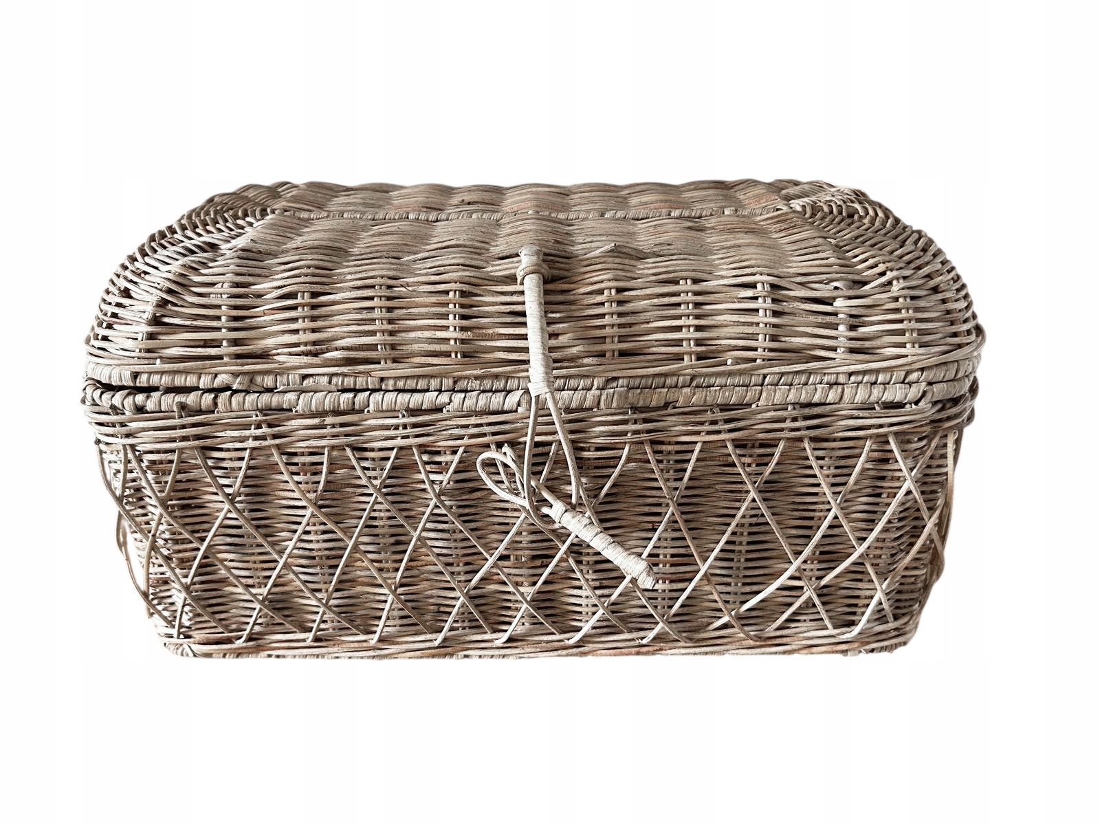 Rattanowy Chlebak Rustic Diamentowy Splot Hampton Pojemnik Na Pieczywo Kosz